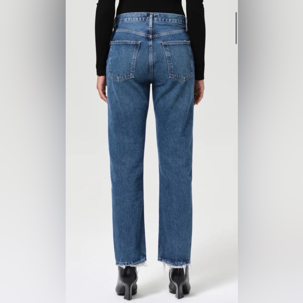 Agolde 90s pinch Women's Straight Leg Denim Jeans in Medium Blue